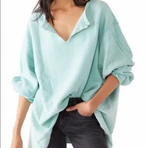 Free people with the band oversized sweatshirt in emerald aura size XS